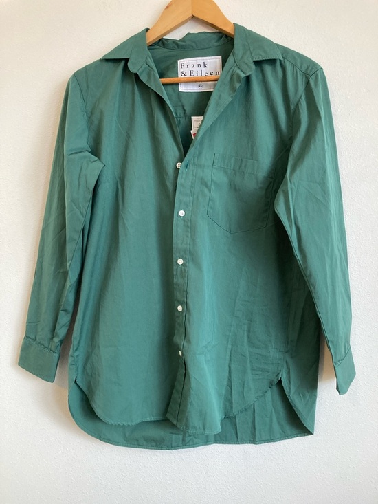 Frank & Eileen Joedy Cotton Button-Up Shirt XS Green - Picture 2 of 7